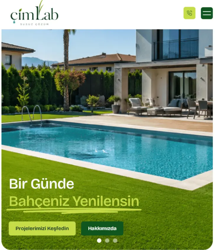 ÇimLab Yapay Çim & Peyzaj Web Sitesi